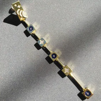 Cheny s925 sterlingas sidabro auskarai naujas produktas fantazijos žvaigždės ir mėnulis auskarai moterų multi-mados aikštė ilgi auskarai Bohemijos