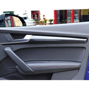Anglies Pluošto Stiliaus Audi Q5 FY 2018 2019 ABS Automobilių Stiliaus Interjeras Durys, Langų Pakėlimo Valdymo Mygtukas ir Rankenėlė Skydelio Dangtelį Apdaila