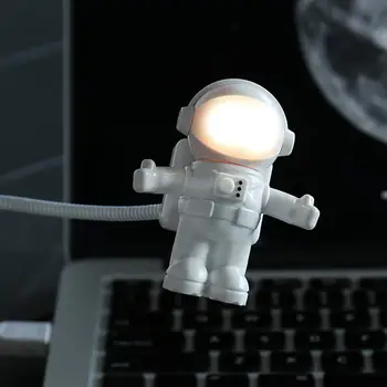 2 VNT USB LED Skaitymo Šviesos Lempos Kūrybos Astronautas Astronautų Akių Priežiūros Lankstus USB Šviesos diodų (LED) Nešiojamas Lemputė On/Off Jungiklis PC