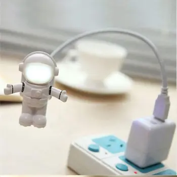 2 VNT USB LED Skaitymo Šviesos Lempos Kūrybos Astronautas Astronautų Akių Priežiūros Lankstus USB Šviesos diodų (LED) Nešiojamas Lemputė On/Off Jungiklis PC