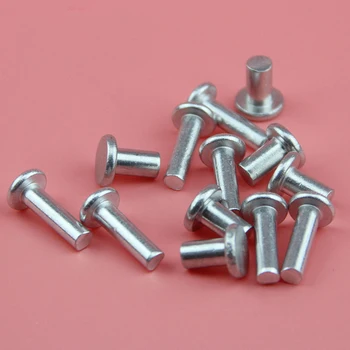 100vnt M2*3/4/5/6/8/10/12/16mm Ilgis Butas aliuminio kniedės plokščia galva kniedės bakstelėkite kietos aliuminio kniedės, 2mm skersmens