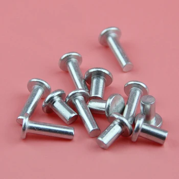 100vnt M2*3/4/5/6/8/10/12/16mm Ilgis Butas aliuminio kniedės plokščia galva kniedės bakstelėkite kietos aliuminio kniedės, 2mm skersmens