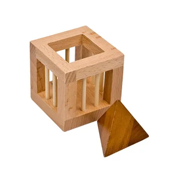 Genijus Žaislas Gali būti trikampio out? Buko medienos užraktas dėlionės, mediniai žaislai, edukaciniai žaislai vaikams suaugusiųjų įsivaizduoti, plėtoti