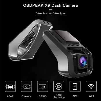 OBDPEAK X9 Pro WIFI, Automobilių DVR Android USB 1080P Brūkšnys Cam ADAS Automobilinis Registratorius Naktinio Matymo Vairuotojo Vaizdo Įrašymo Brūkšnys Fotoaparatas