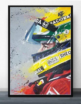 Ayrton Senna F1 Formulė Legenda Star Čempiono Bolidą Plakatas Sienos Menas Drobė Spausdina Derliaus Tapyba, Modernus Namo Kambario Dekoro