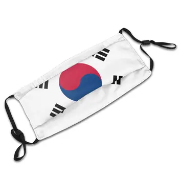 Pietų Korėjos Vėliavos Skalbti Spausdinti Burnos, Veido Kaukė su filtru, Vėjo apsauga nuo dulkių Lankelį, apsauginis Dangtis Mufelinė Suaugusiems