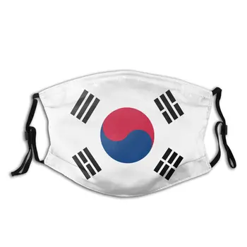 Pietų Korėjos Vėliavos Skalbti Spausdinti Burnos, Veido Kaukė su filtru, Vėjo apsauga nuo dulkių Lankelį, apsauginis Dangtis Mufelinė Suaugusiems
