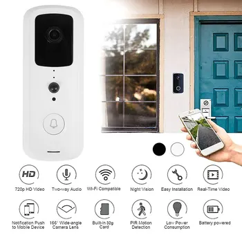 WiFi Vaizdo Doorbell Išmaniųjų Telefonų Durų Žiedas Skambinkite Domofonas su Vaizdo Akių Butų Durų Bell Žiedą ir Telefoną, Namų Apsaugos Kameros