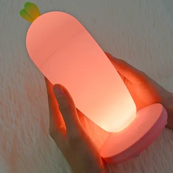 Mielas Morkų Pritemdomi USB Įkrovimo LED Naktinis Apšvietimas Jutiklinį Jungiklį Vaikams Stalo Lempa Namų Puošybai