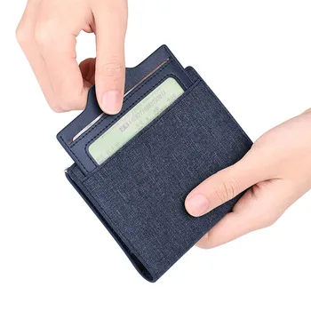 Naujas ultra plonas atsitiktinis odinės piniginės, vyriškos multi-funkcinis vadovas drobės kreditinės kortelės padengti metalo sagtis vairuotojo pažymėjimą Piniginės