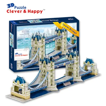 Naujo protingas ir laimingas žemę 3d dėlionę modelis Tower Bridge suaugusiųjų dėlionė 