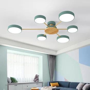 Šiaurės modernus minimalistinis LED šviestuvo miegamasis LED lubų šviestuvas kambarį asmenybės kambario medžio masyvo plius geležies apšvietimas