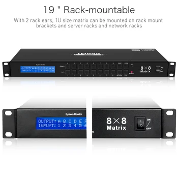 TESmart 4K UHD HDMI Matricos 8x8 Jungiklis HDCP1.4 ,IR RS232 TCP/IP Valdymo Rack-Moun
