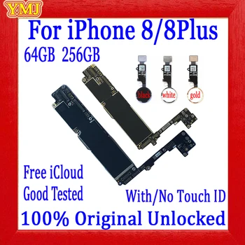 64GB 256G Nemokamai iCloud iphone 8/8 Plus pagrindinė Plokštė Su/be Prisilietimo ID, Original Atrakinta iphone 8Plus 5.5 colių Mainboard