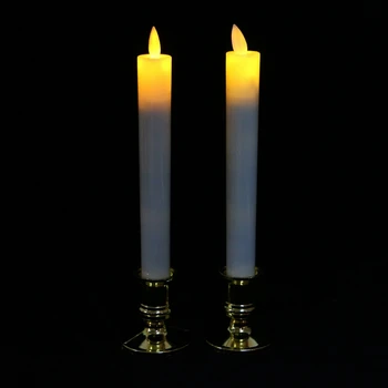 2vnt Elektros Mirgėjimas Flameless Led Žvakių Šviesos Su Nuimamu Aukso Bazės