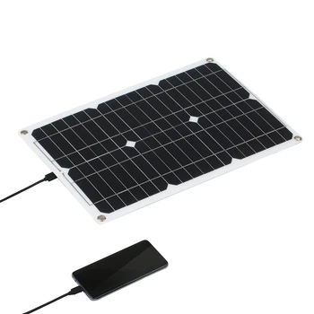 18W 12V Saulės Skydelis Rinkinys Dual USB Prievado Monokristalinius Saulės baterijų Modulis su Saulės energijos Įkrovimo Valdiklis SAE Ryšio Kabelių Rinkiniai.