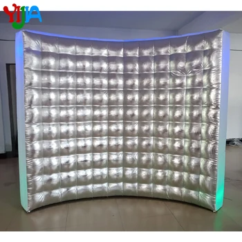 Aukso Ar Sidabro, Gražus dizainas pripučiami photo booth fone LED siena su 2vnt LED Juostelės žibintai partijų vestuvių reklama