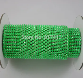 Mados lipdukai GR6 žalia akrilo 2 mm sidabro grandinės apdaila 10 Metrų nemokamas pristatymas