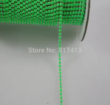 Mados lipdukai GR6 žalia akrilo 2 mm sidabro grandinės apdaila 10 Metrų nemokamas pristatymas