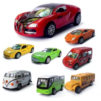4pcs/set Lydinio Diecast Automobilių orlaivių Modelių Traukti Atgal Kolekcijos Žaislas, Automobilių, Autobusų policijos automobilių automobilių sporto off-road transporto lėktuvas