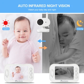 Namų Priežiūros Kūdikio stebėjimo 3.5 Colių LCD Belaidis Monitoriaus Spalva Video Auklės Kameros Abipusį Garso Domofonas Nešiojamų auklė