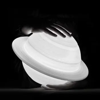 3D Spausdinimo Saturnas Žibintas Įkraunamas LED Naktį Lemputė Su Nuotolinio valdymo pultelis Vietos Mėnulio Lempa, Vaikų Miegamasis Apdaila