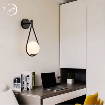 Šiaurės E27 220V LED siena lempos, modernus minimalistinio stiklo kambarį miegamojo lovos studijų praėjimo koridorius, laiptai, sienos žiburiai
