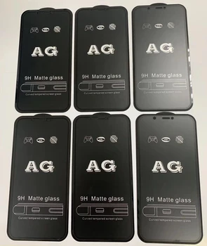 10vnt/Daug AG Matinis 9H Grūdintas Stiklas iPhone 12 11 Pro Max XS Max XR X 8 7 6 6S Plus SE 2020 m. Visiškai Padengti Anti-pirštų Atspaudų Filmas