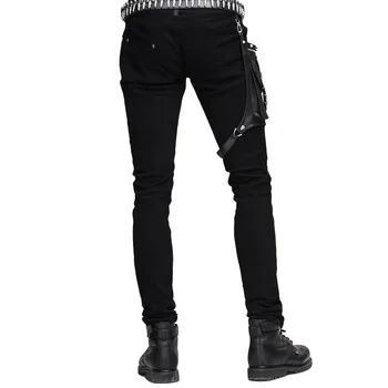 Steampunk Žiemos Vyrai Ilgai Jean Kelnės Gotikos Aukšto Juosmens Mens Kelnės Kelnės Juodos Rudos Spalvos Triko Lieknėjimo Streetwear Vyrų