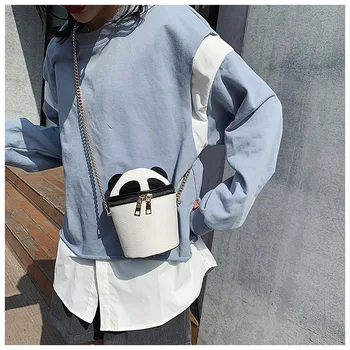 Vasaros Mažas Krepšys Moterims 2020 Naujas Mados Mini Mielas Panda Formos Krepšys Mados Mini Pečių Maišą Kibirą, Maišą