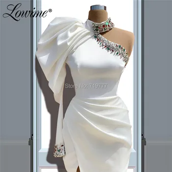 Custom Oficialų Kristalai, Vakaro Suknelės Plius Dydžio Baltos Puošnios Artimųjų Rytų Šalis Suknelė 2020 Vestidos Suknelės Moterims Vakarėlis