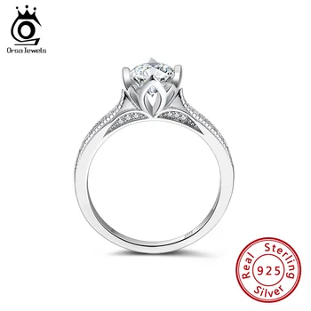 ORSA BRANGENYBĖS Tulpių Dizaino 925 Sterlingas Sidabro Žiedas Pasiūlyti Vestuvės Vestuvinis Žiedas Jubiliejų Dovana Mergina SR245