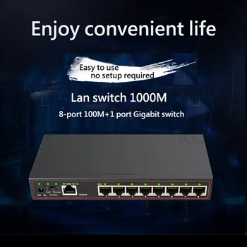 VLAN Ethernet switch gigabit ethernet switch 8-Port 100/1000Mbps Gigabit Switch Centru Pilna, ar pusiau vienalaikio dvipusio ryšio Desktop