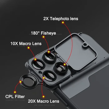 TOKOHANSUN Fotoaparato Lęšis Iphone 11 Pro Max 5 in 1 Telefonų Atveju Žuvies Akis Plataus Kampo 10X Macro 20X Lente Para Celular Fisheye