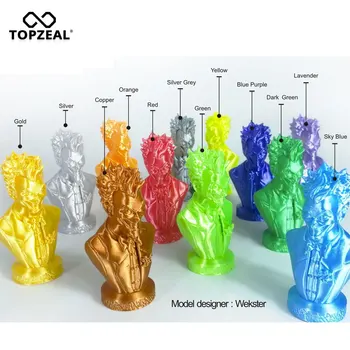 TOPZEAL Aukštos Kokybės Levandų Spalva PLA Šilko 3D Spausdintuvo Kaitinimo 1.75 mm 1KG Šilko Tekstūros Jausmas 3D Spausdinimo Medžiagos