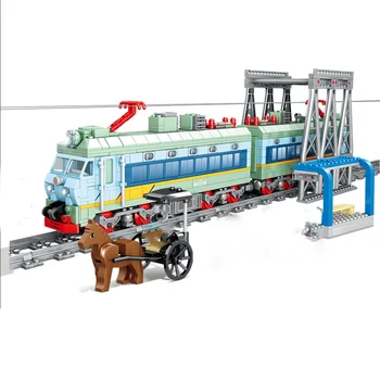 KAZI 98254 elektros geležinkelių traukinio Shaoshan elektrinis traukinys su šviesos ir garso, vaikų building block modelis žaislai vaikams