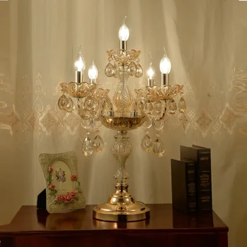 Šiuolaikinės kristalų stalo lempos, Naktiniai staleliai, lempa, miegamojo prabangūs krištolo stalo lempa amerikos K9 prabangūs krištolo apdaila lempos