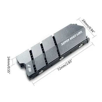 1Set M. 2 SSD NVMe Šilumos Kriaukle Aliuminio Heatsink su Šiluminę Pagalvėlę M2 2280 WXTA