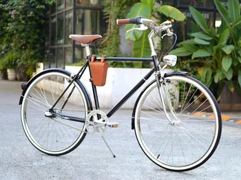 Dviračių įrankių krepšiai Retro dviratis su šviesos trikampis krepšys rinkinyje pluošto krepšys krepšys oda nostalgiškas klasikinis stilius