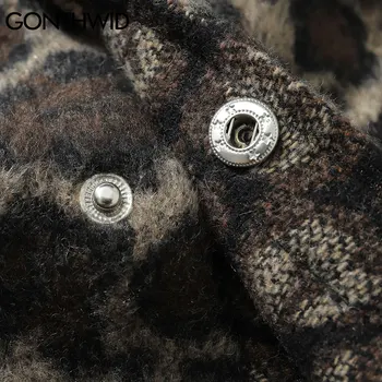 GONTHWID Storio Marškinėliai Kailis Streetwear Hip-Hop Atsitiktinis Leopard 
