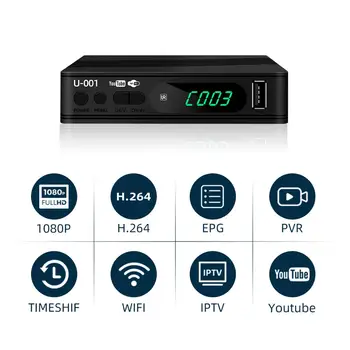 Aukštos Kokybės set top box, DVB-T2 HD Skaitmeninis Antžeminis Imtuvas TV Imtuvas radijo DVB T2 Imtuvą conversor skaitmeninis tvbox