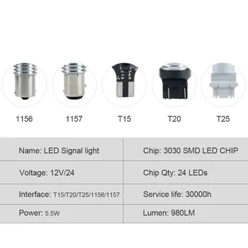 VooVoo 1156 LED BA15S P21W LED Lemputė T20 W16W T15 7443 W21/5W Automobilių Šviesos T25 3157 Auto Lempos Licenciją Plokštelės Šviesos Posūkio Signalo DRL