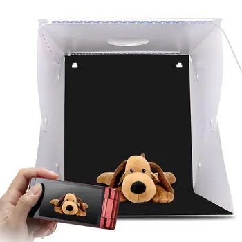 40CM Dydžio Lankstymo Švieslentę Fotografija, Foto Studija Softbox LED Light Soft Box Nuotrauka Fone Rinkinys Šviesos lange Mygtuką Tipas
