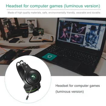 Žaidimų Ausinės V5000 7.1 Kanalo Erdvinio Garso USB LED Šviesos Triukšmo Panaikinimo Per Ausį Gamer Ausines su Mic PC Nešiojamas kompiuteris