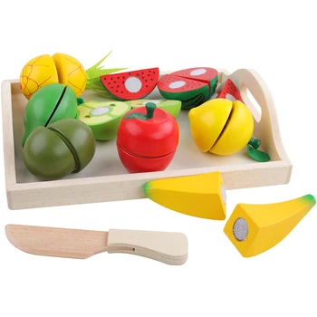 Kid ' s Virtuvė Žaislai Apsimesti, Žaislų Pjovimo Vaisių, Daržovių Miniatiūrinės Maisto Mergaičių Žaislai, Virtuvės Komplektas Medinis Kūdikių Ankstyvojo Švietimo Žaislai