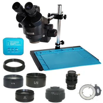 3.5 X-90X Trinokulinis Stereo mikroskopas 38MP HDMI, USB video led žibintai microscopio Kamera didinamojo stiklo Papuošalai telefono pcb remontas