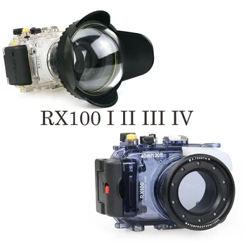 40m/130ft Vandeniui Atveju Sony RX100 Ženklas I II III IV DSC-RX100 M1 M2 M3 M4 povandeninį fotoaparatą būsto nardymo dėžutės dangtelį
