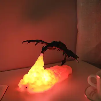Naujausias LED Dragon Naktį Šviesos 3D Spausdinimo Gyvūnų formos Nakties Žibintas Įkraunamas Geriausios Dovanos Vaikams