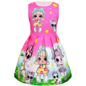 Lol Lėlės Mergaitės Vaikams, Kūdikių Suknelės Mergina Princesė Birthday Party Dress Vasaros Sleevless Vestido Kalėdos LOL Suknelė