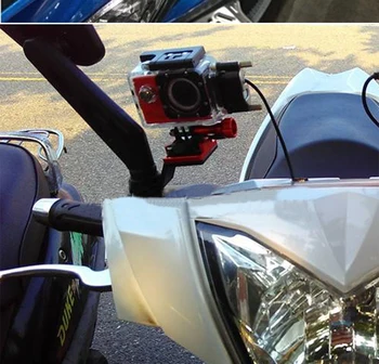 Motociklo galinio vaizdo Veidrodėliai Aliuminio Lydinio Stentas Fiksuotas Laikiklis Laikiklis Gopro Hero 3 4 5 6 7 Xiaomi Yi SJCAM SJ4000 SJ8 EKEN H9